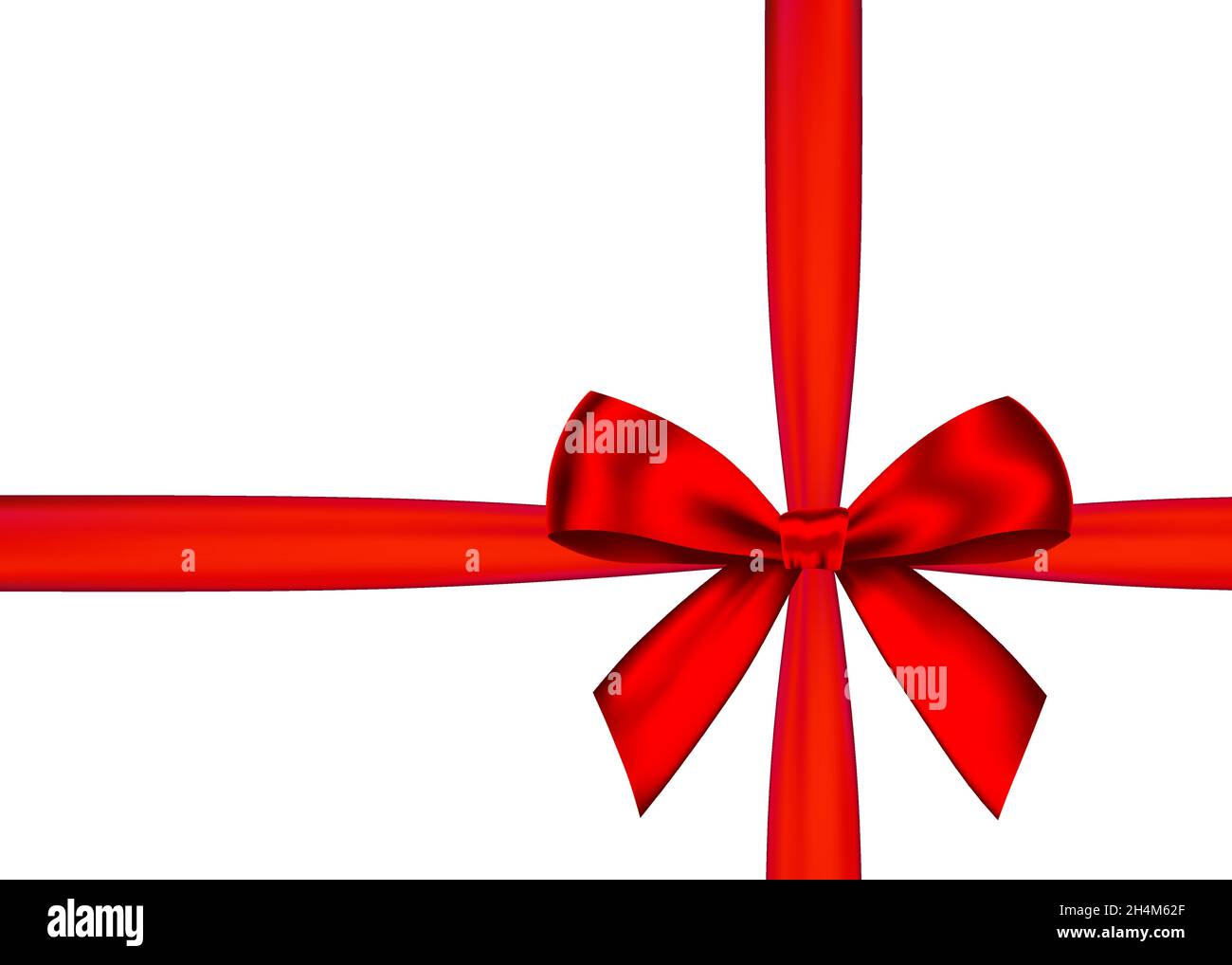 Red realistic gift bow with horizontal ribbon isolated on white ...