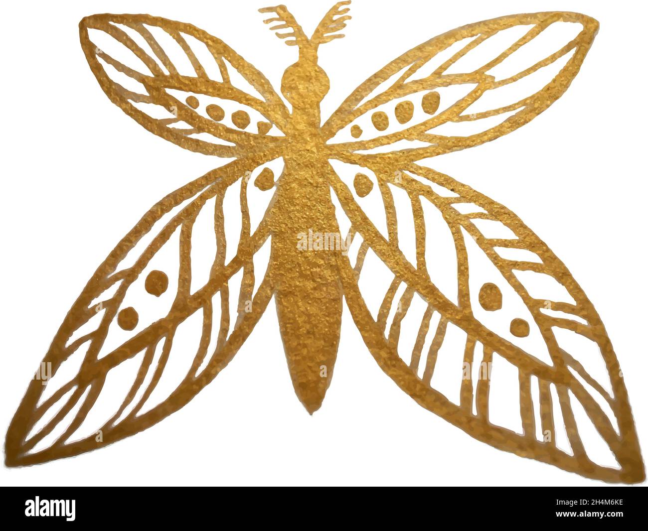 Abstract polygonal butterfly. Butterfly, linear freehand drawing Stock Vector