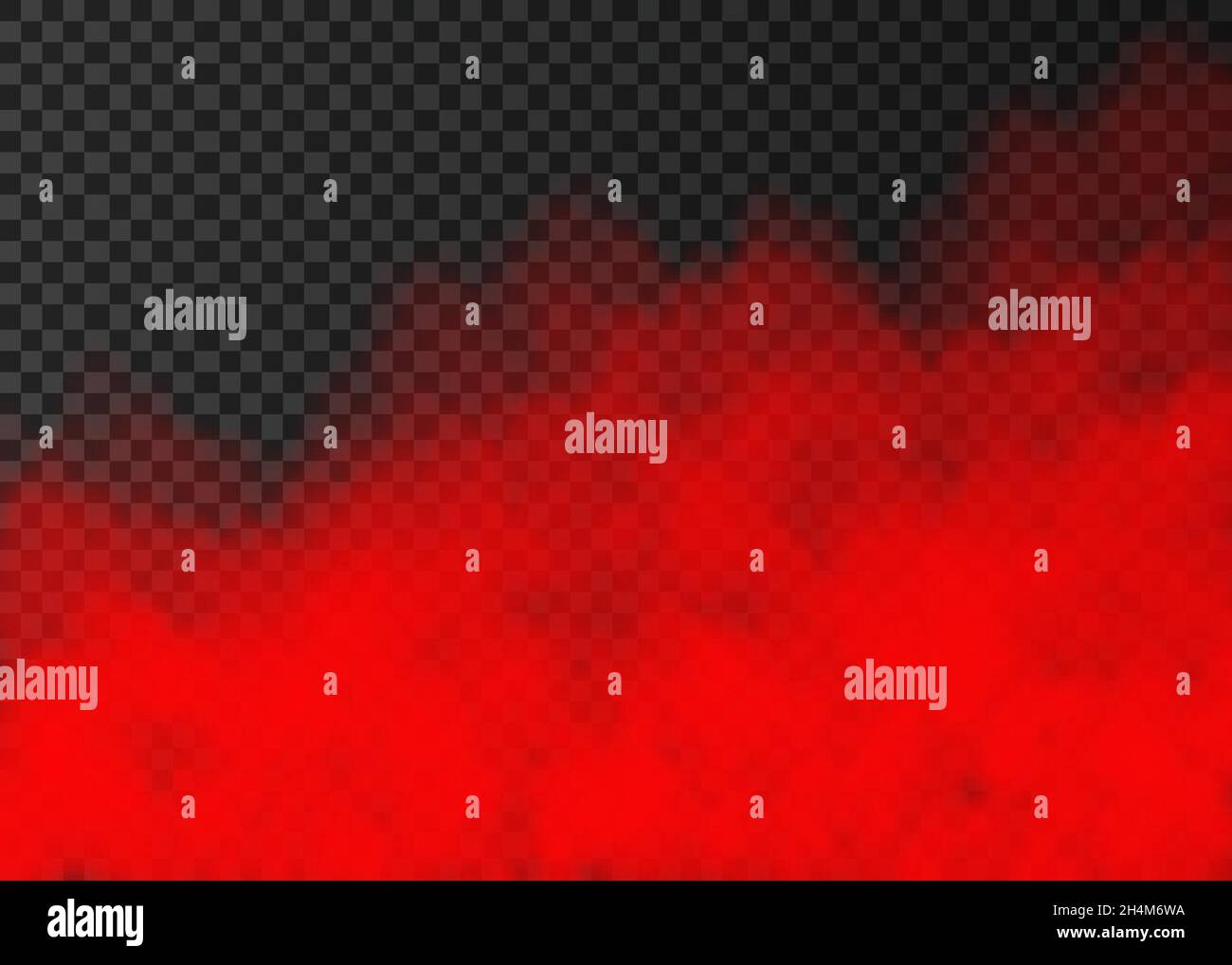 Red smoke isolated on transparent background. Steam special effect ...
