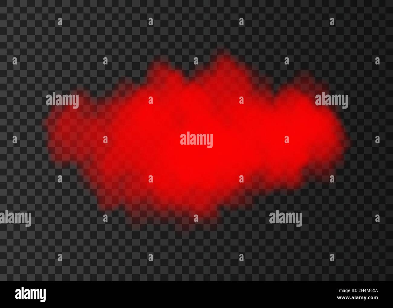 Red smoke cloud isolated on transparent background. Steam explosion ...