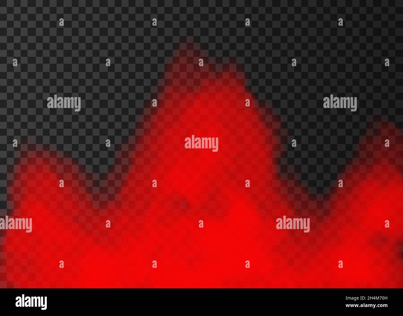 Red smoke isolated on transparent background. Steam special effect ...