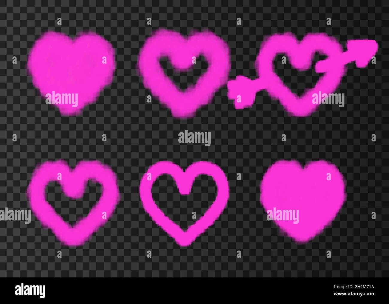 Pink cloud heart isolated on transparent background. Love. Steam ...
