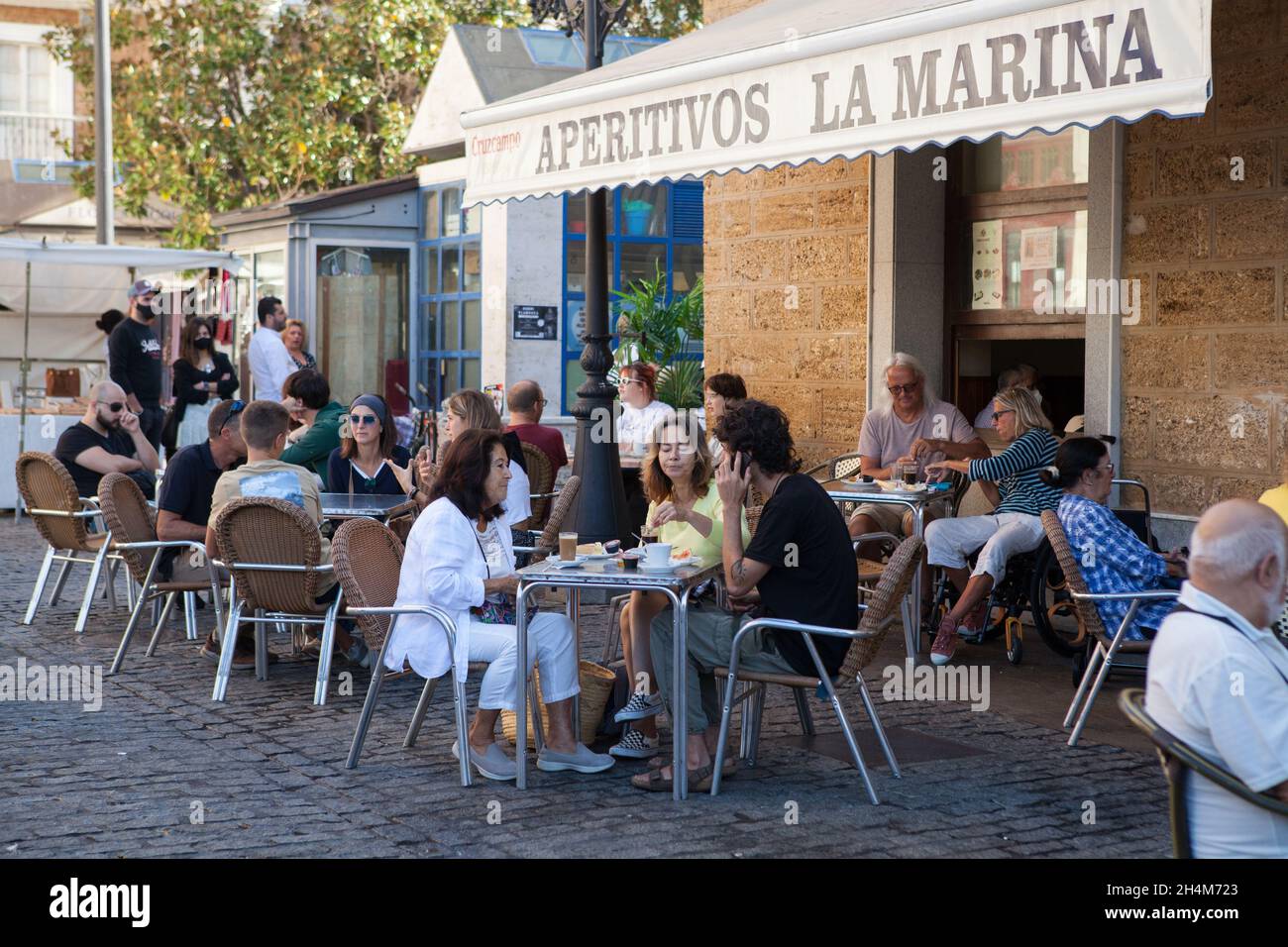 Aperitivos La Marina tapas bar & restaurant in Cadiz Stock Photo