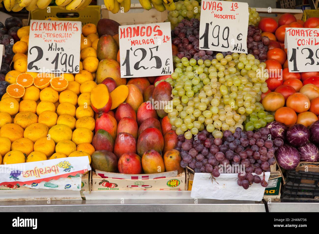 Display of fruit in the central market of Cadiz Stock Photo