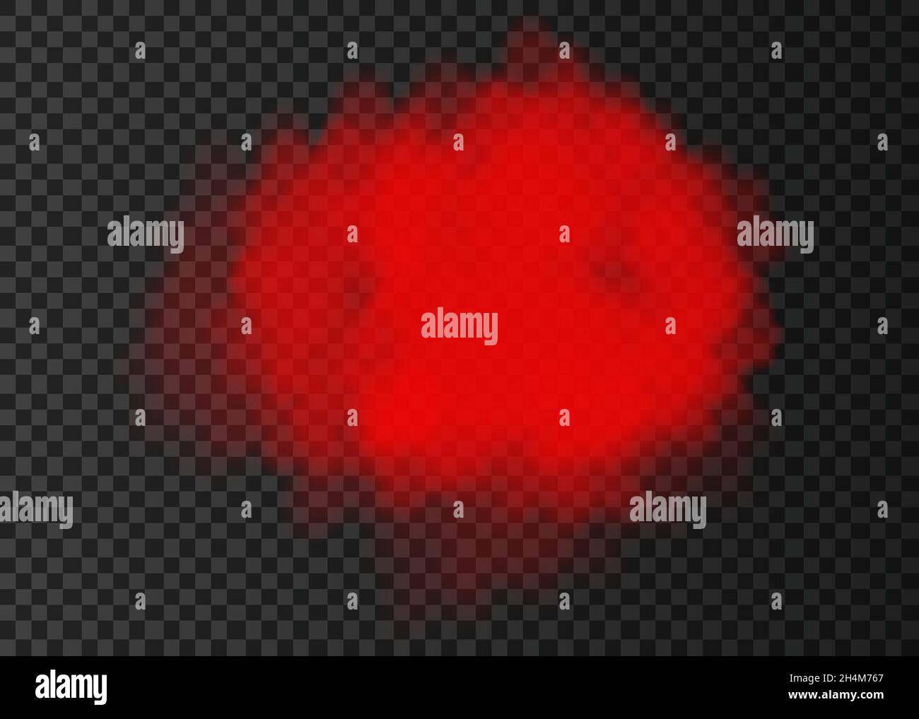 Red smoke cloud isolated on transparent background. Steam explosion ...