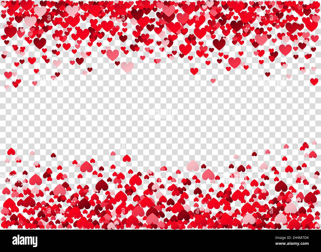 Valentine's day background with red flying heart confetti. Design ...