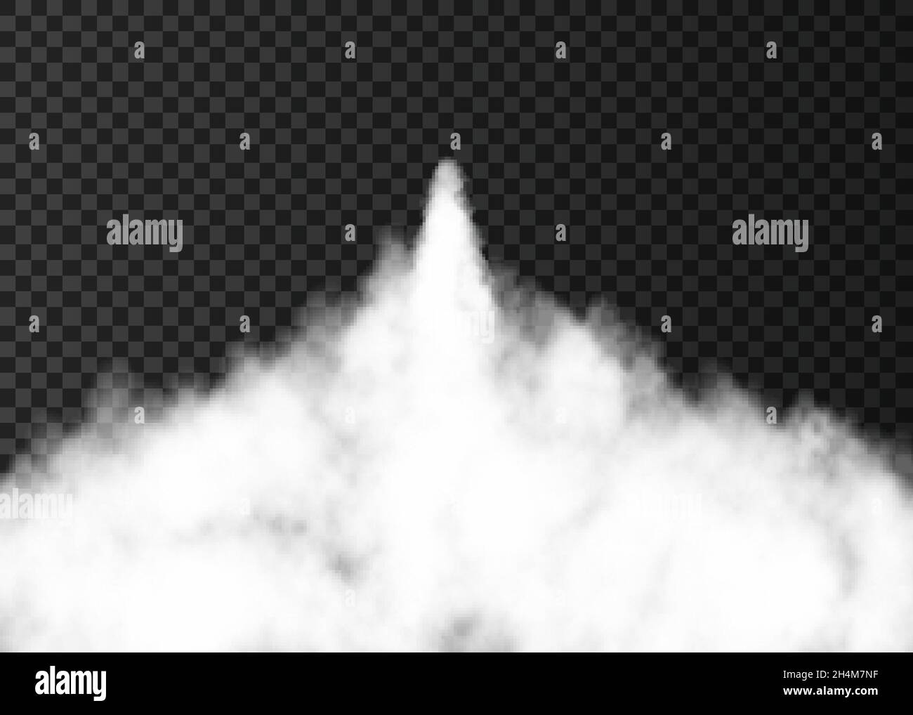 Smoke from space rocket launch. Foggy trail isolated on transparent ...