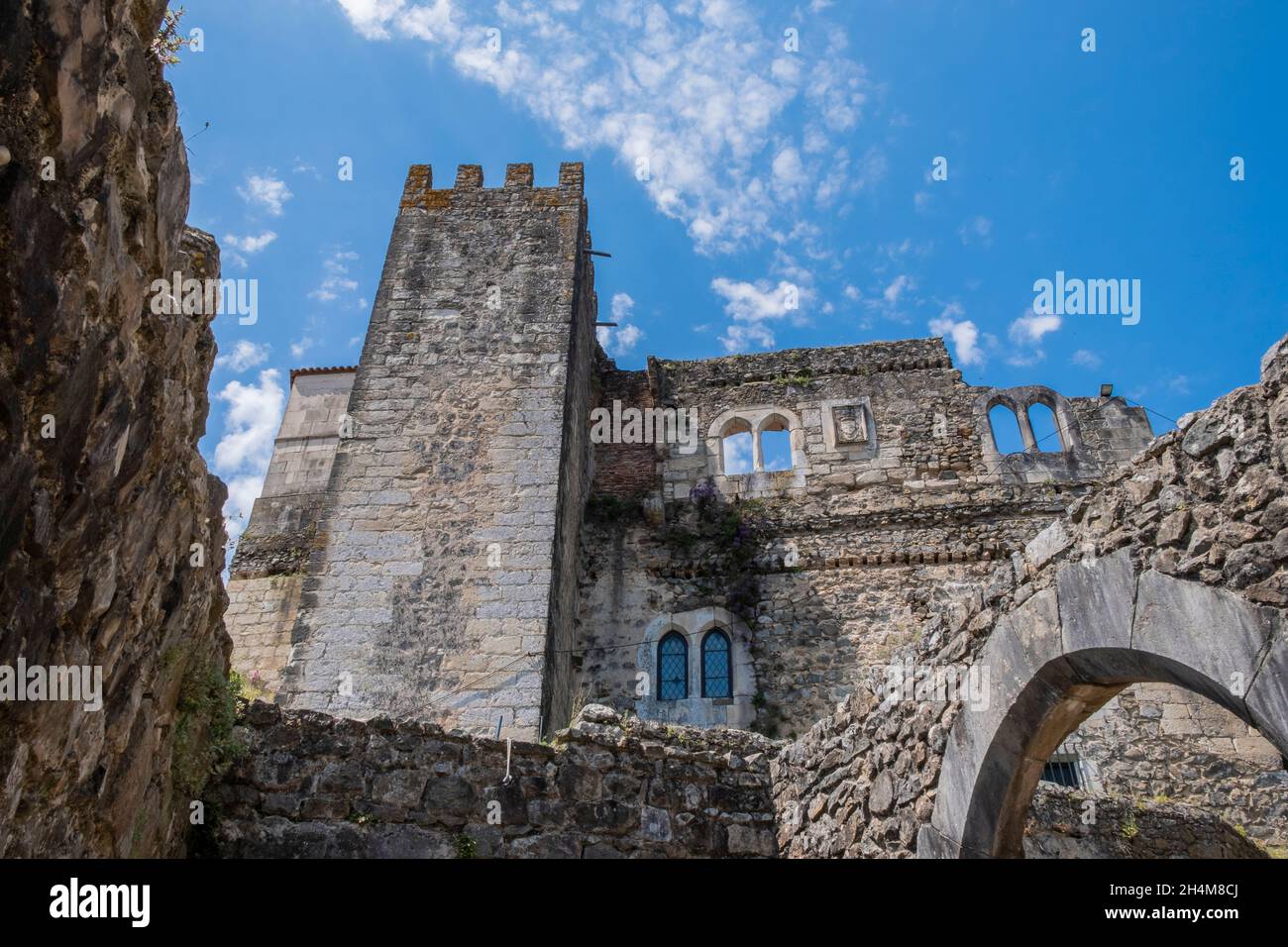 Leiria, Portugal. Palace of the Castelo de Leiria (Leiria Castle) Stock Photo