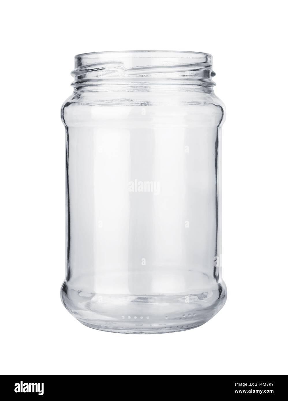 Empty glass jar isolated on a white background Stock Photo