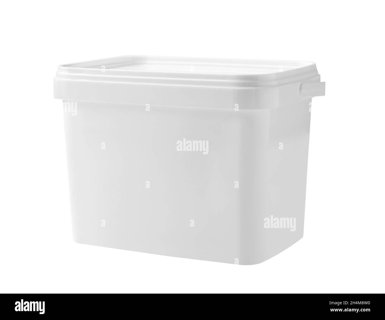 Plastic white box isolated on a white background Stock Photo