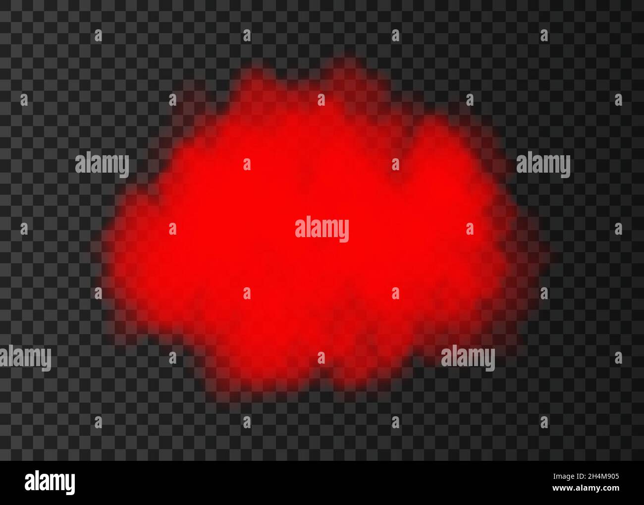 Red smoke cloud isolated on transparent background. Steam explosion ...