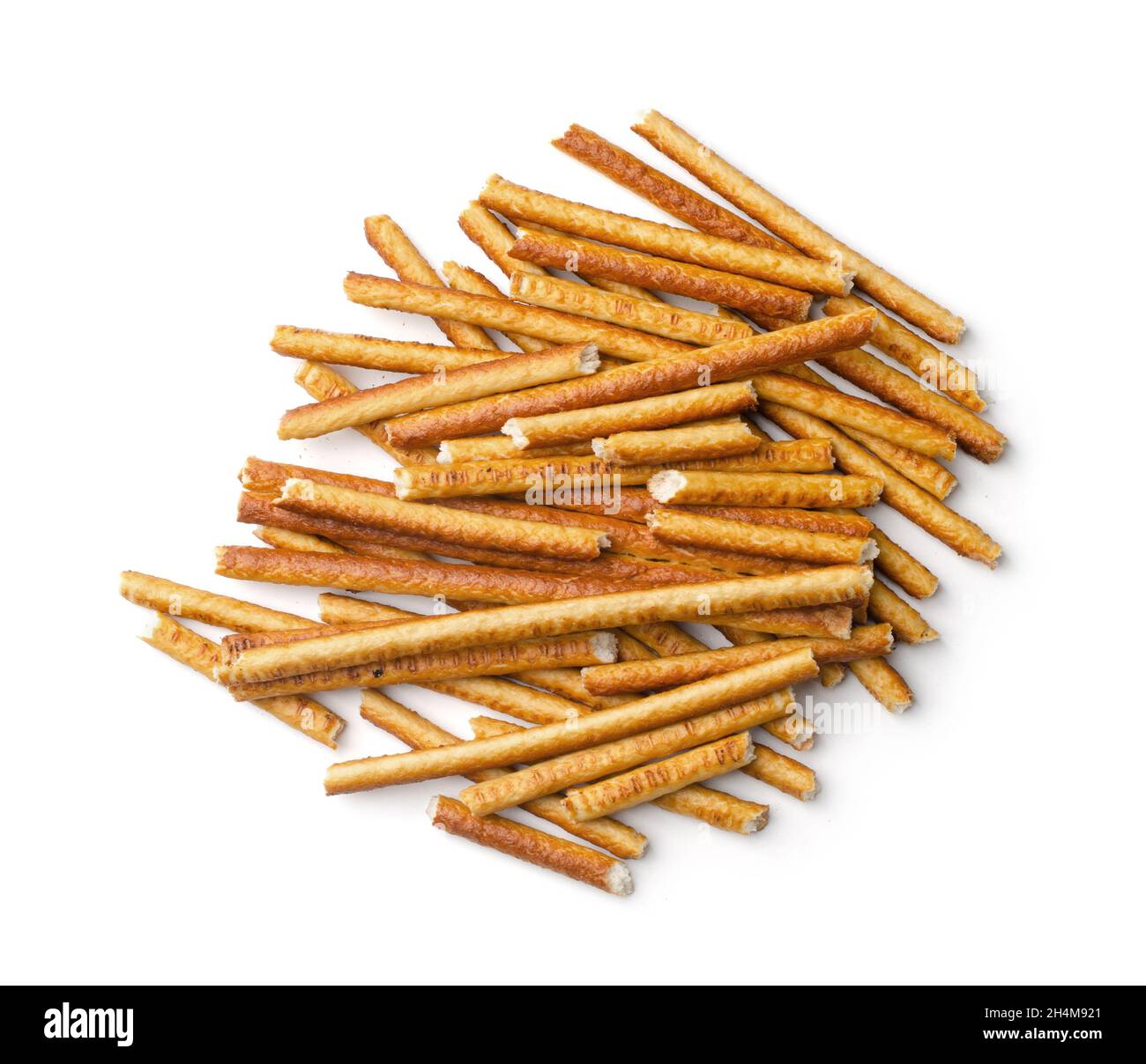 Sesame grissini breadsticks isolated on white background Stock Photo