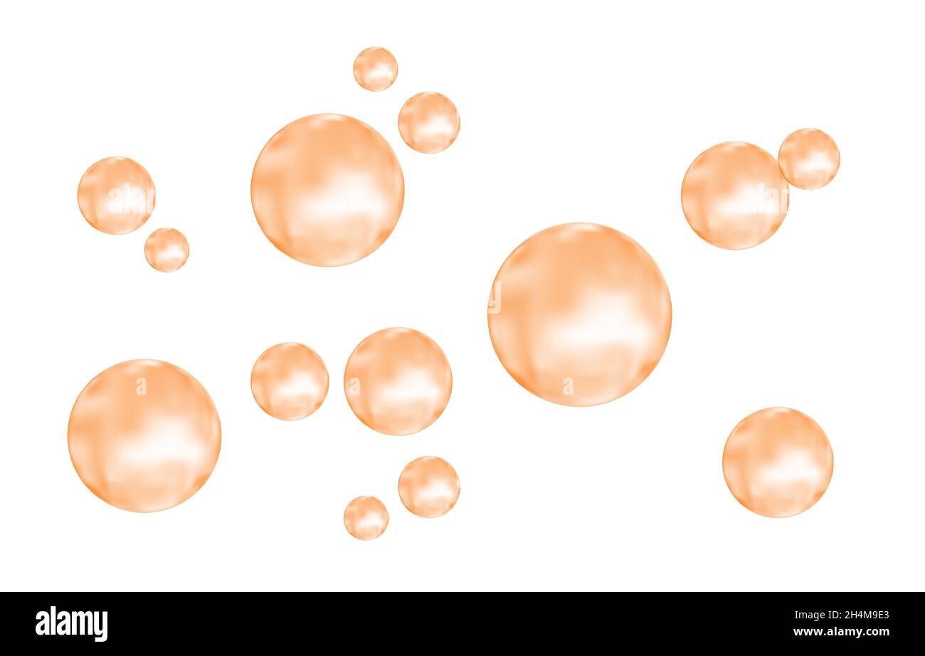 Realistic milk chocolate bubbles isolated on white background. 3d vector texture. Stock Vector