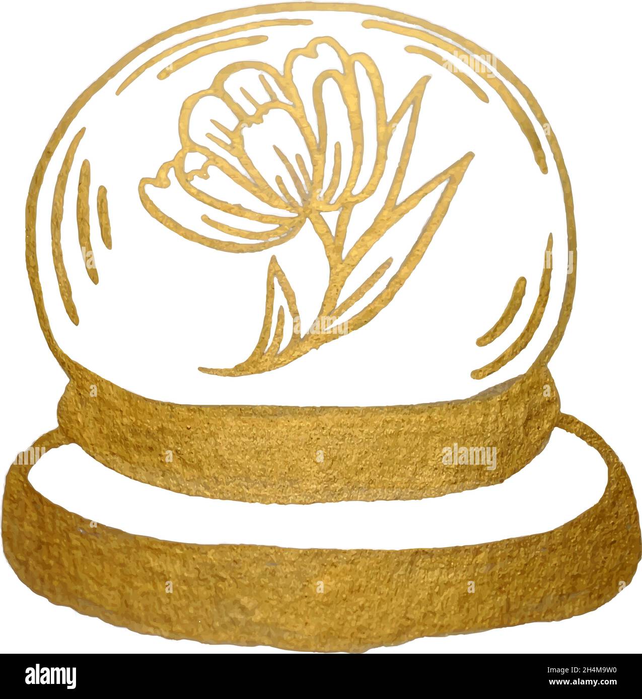 illustration with crystal globe, white flowers, perfect to use on the