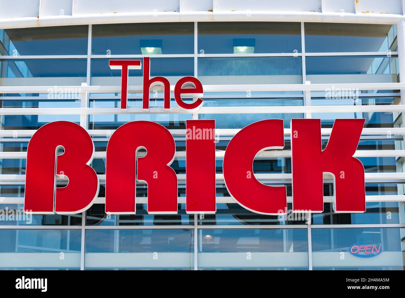 Entrance sign to a The Brick retail store in Toronto Canada.Nov. 2, 2021 Stock Photo