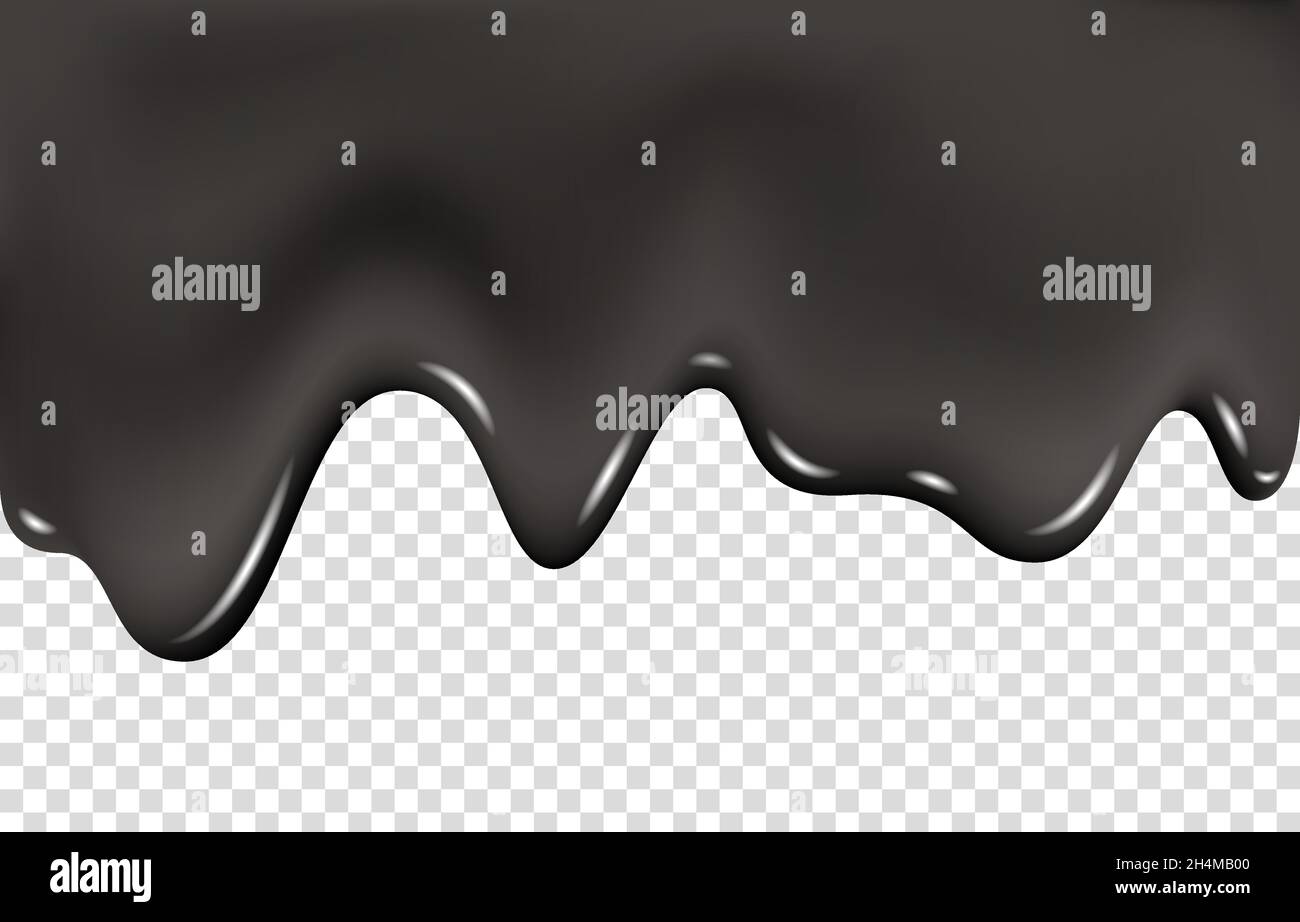 Dripping black paint, ink or oil. Drip fuel. Vector background Stock