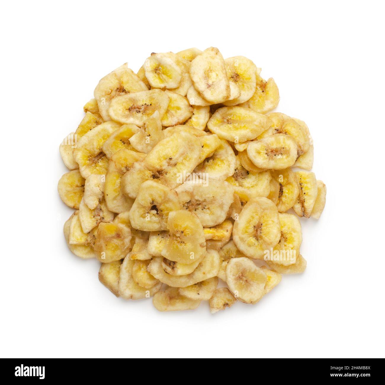 Banana chips isolated on a white background Stock Photo