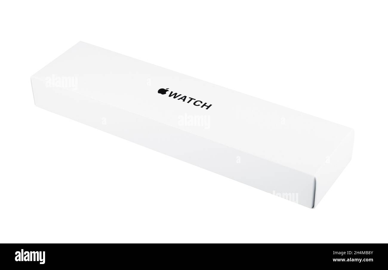 SAMARA RUSSIA September 12 2021 New Apple Watch Series 6 in the box. Apple Watch incorporates fitness tracking and health oriented capabilities a Stock Photo Alamy