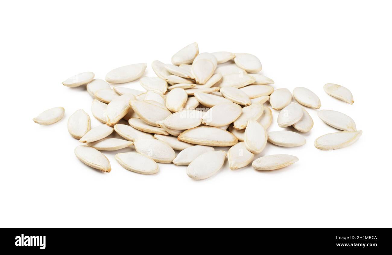 Pumpkin seeds isolated on a white background Stock Photo