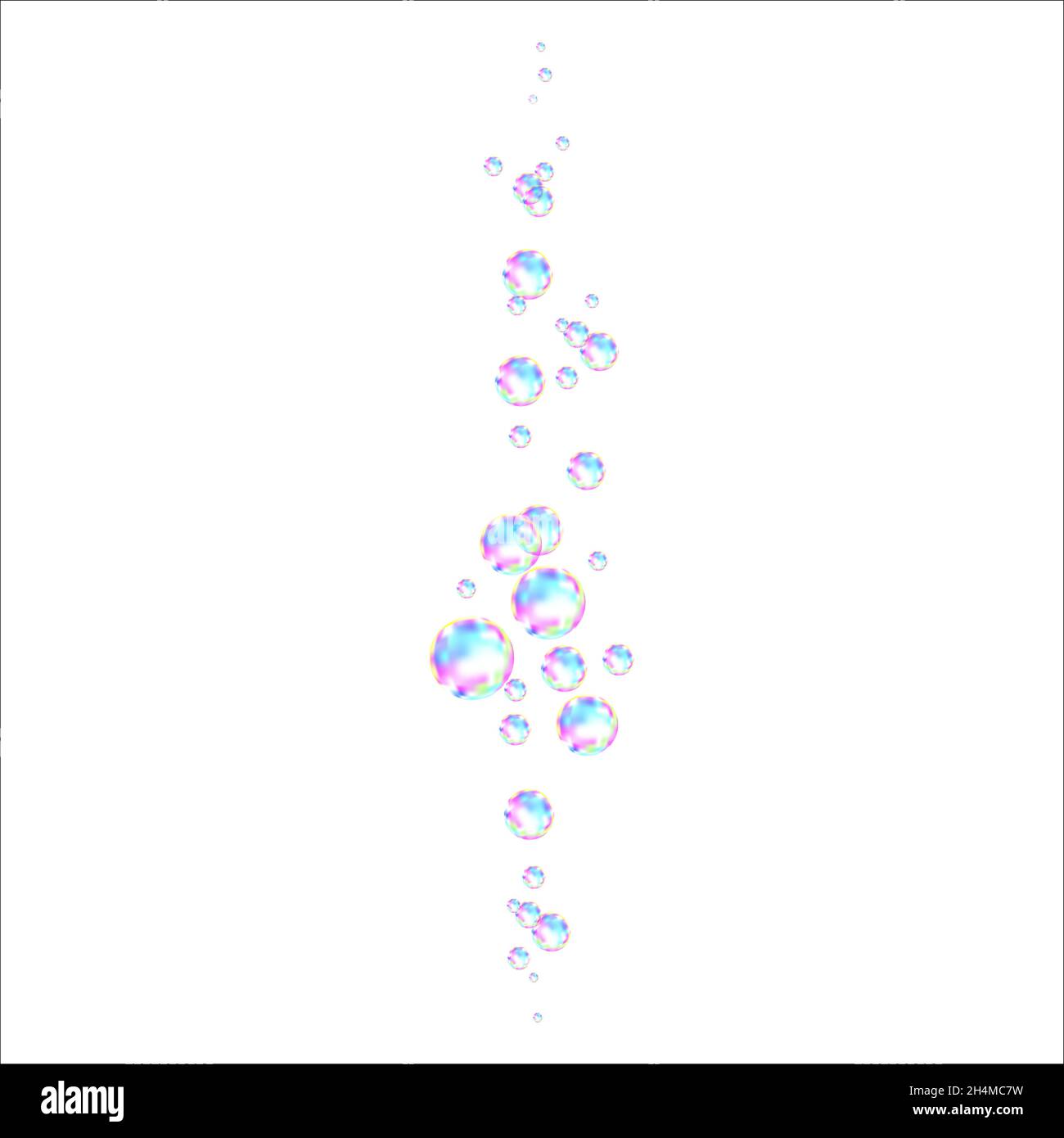 Realistic transparent colorful soap bubbles with rainbow reflection ...