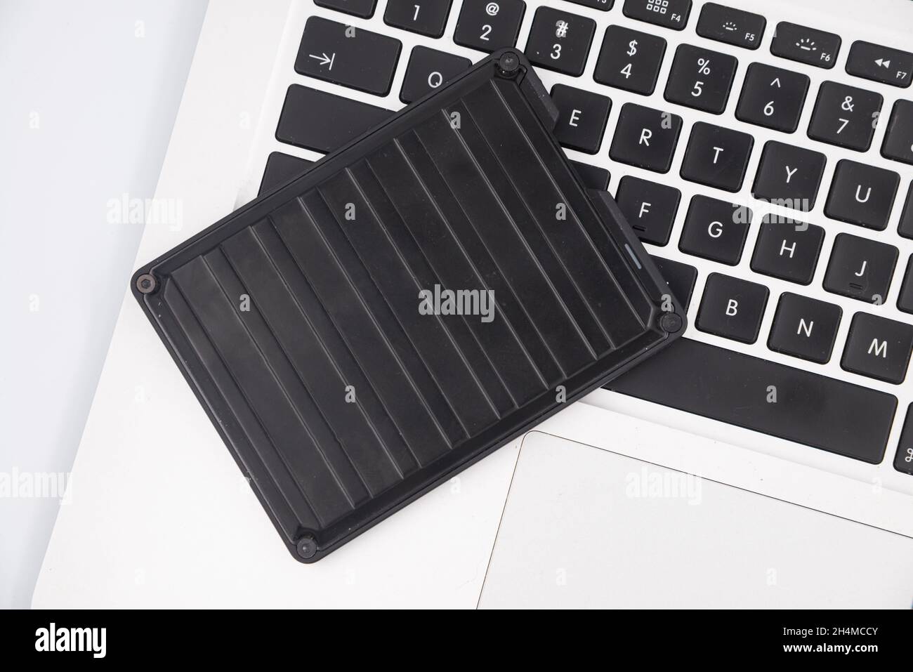 An external USB hard disk drive isolated on a white background