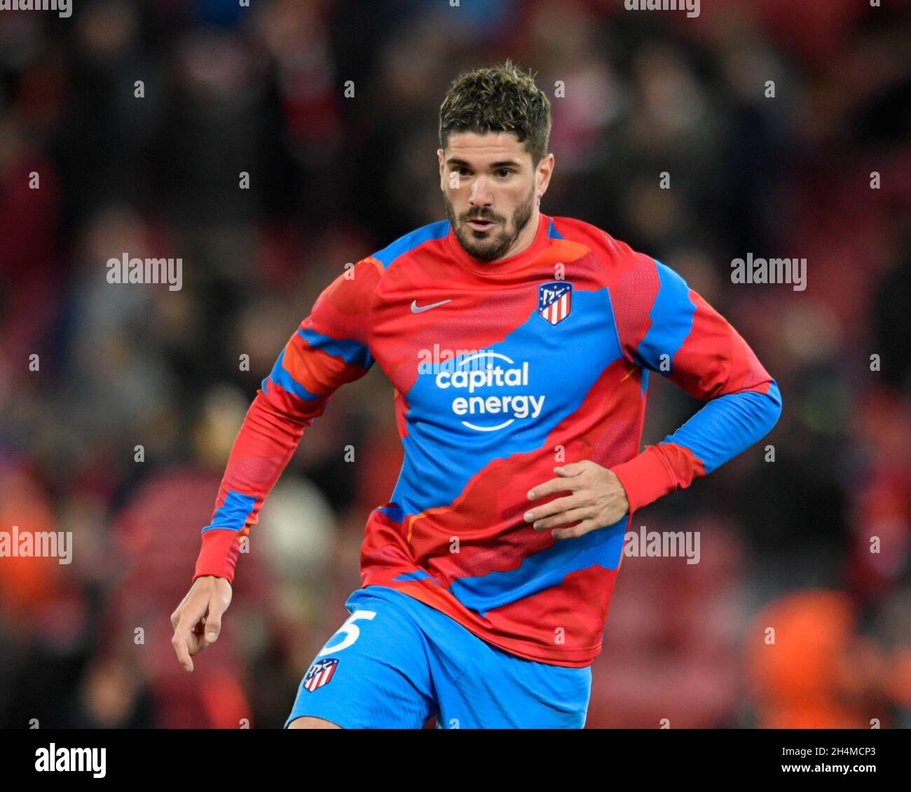 Rodrigo Javier De Paul #5 of Atletico Madrid warming up before the