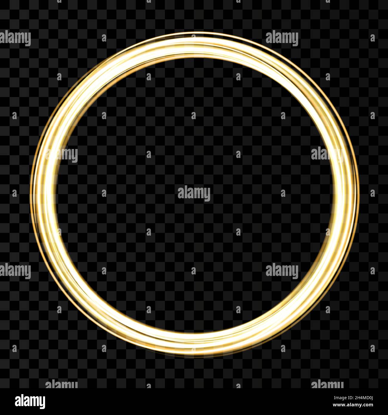 Golden round frame isolated on black background Vector Image