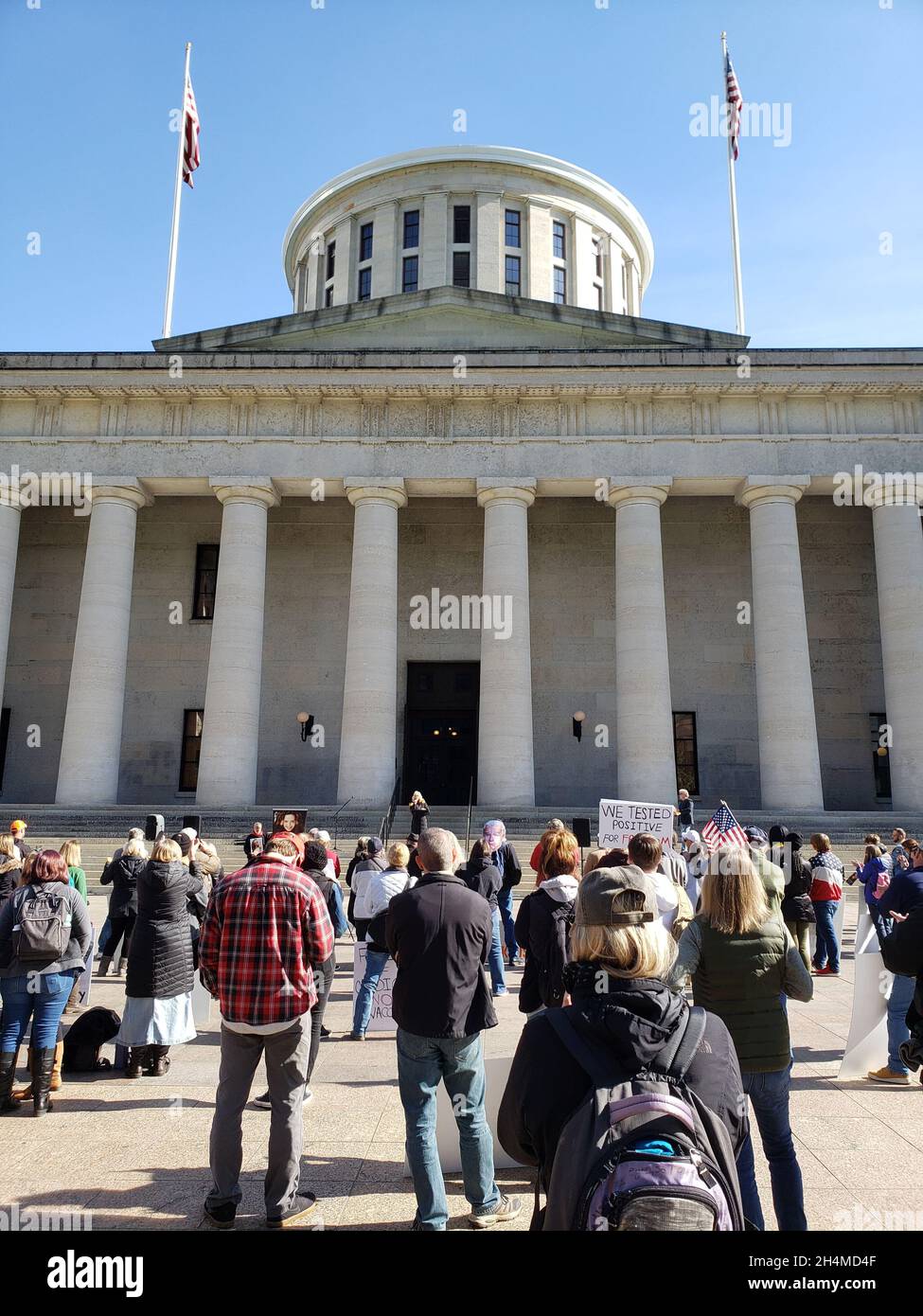 Health Freedom Rally, Ohio state capitol, Columbus, Ohio Stock Photo