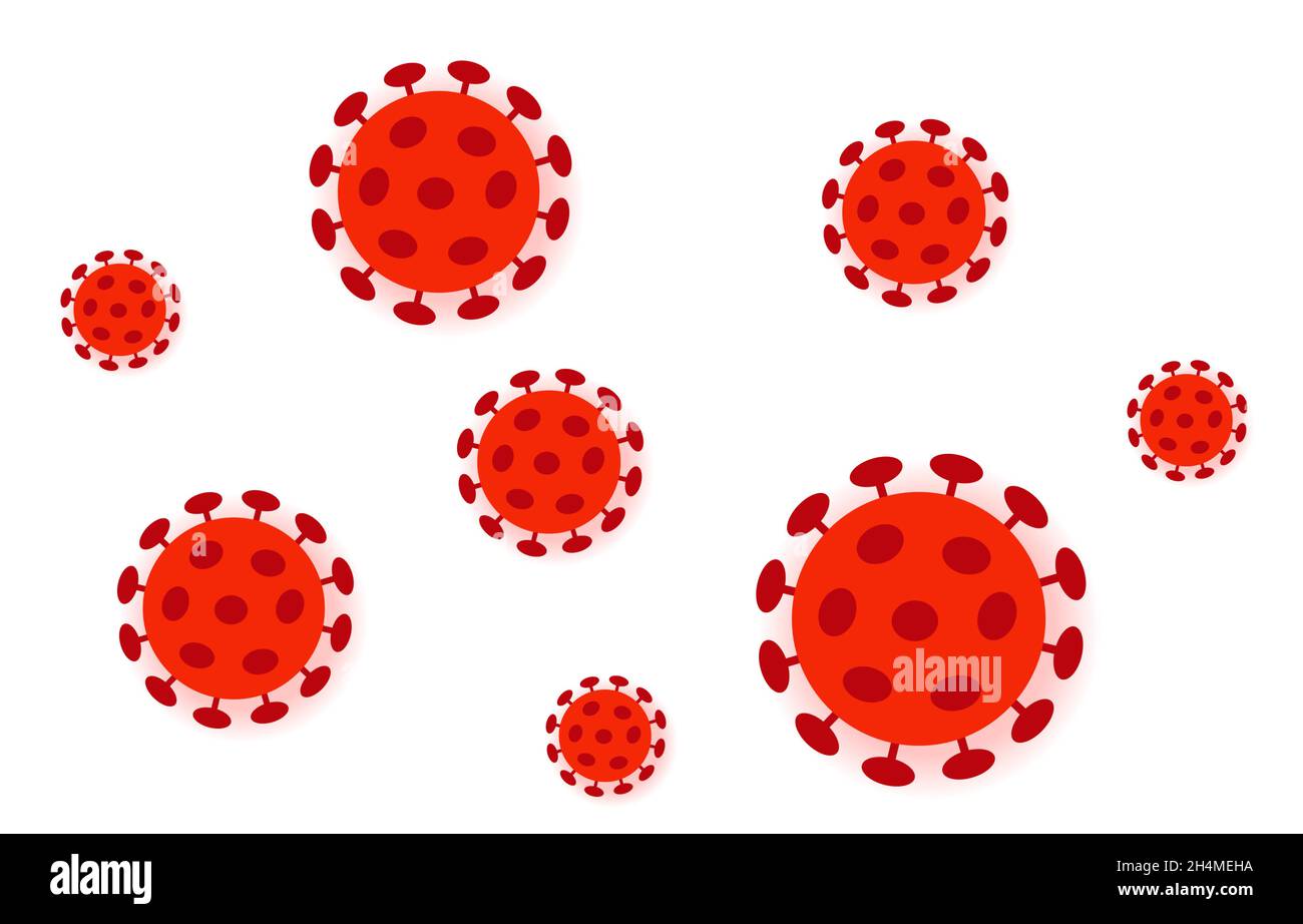 Red novel respiratory coronavirus 2019 isolated on white background ...
