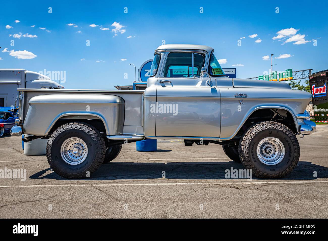 Reno, NV August 4, 2021 1956 GMC Blue Chip Series Stepside Pickup