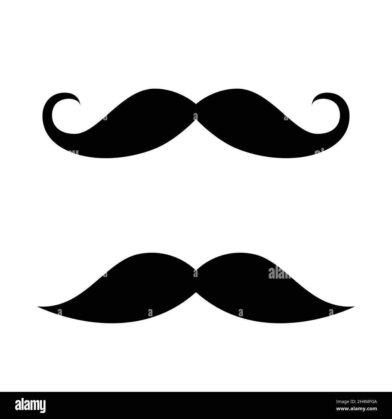 Mustache set. Happy Father’s Day. Flat style vector silhouette for barbershop, t-shirt design. Stock Vector