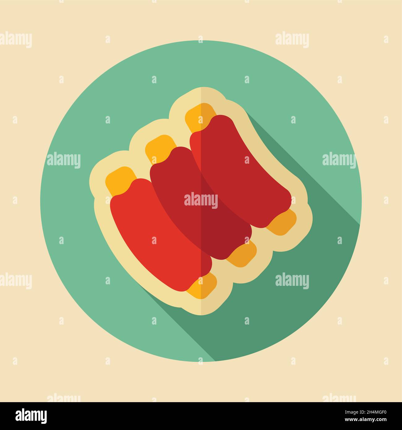 Ribs food meat icon. Farm animal sign. Graph symbol for your web site ...