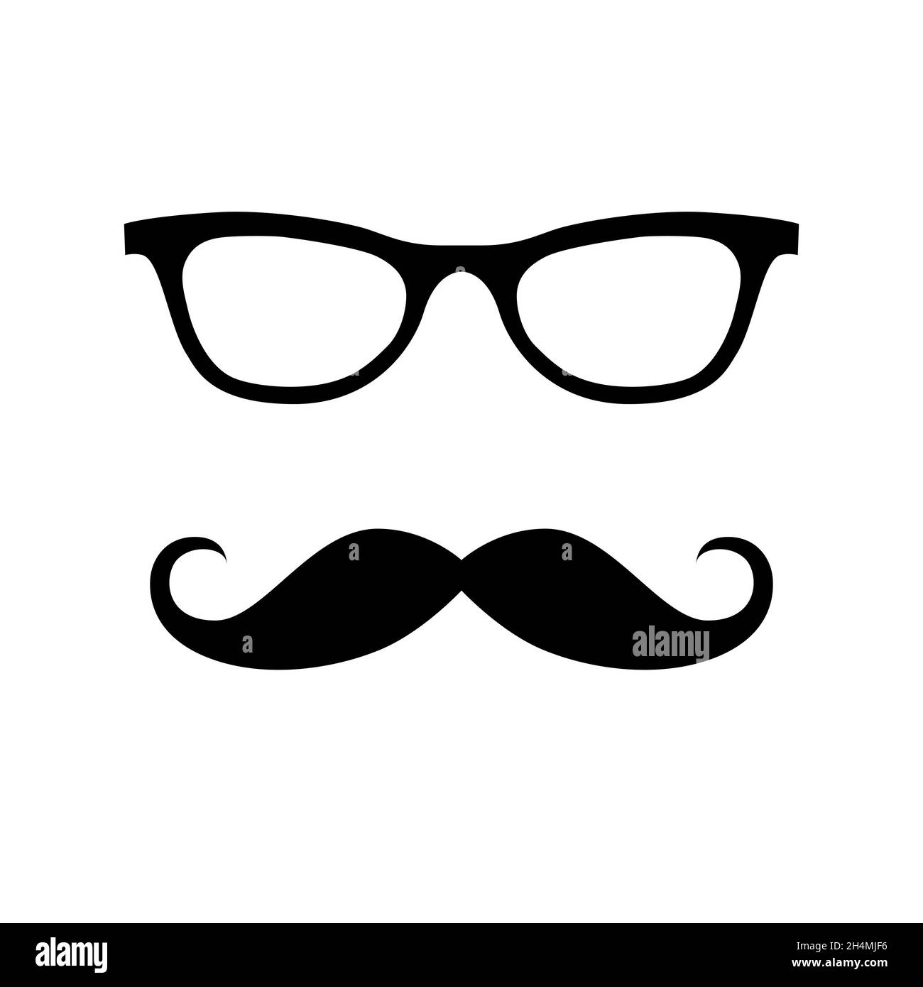 Glass, mustache. Happy Father’s Day labels. Flat style vector logo and emblems for barbershop, greeting card, men's club, t-shirt design. Stock Vector