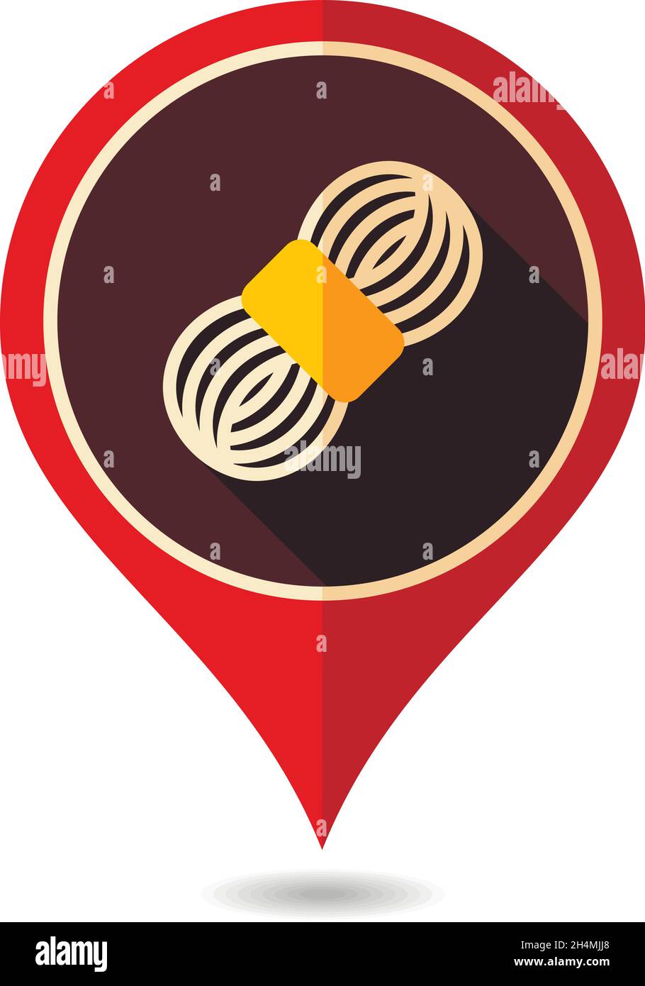 Roll of yarn pin map icon. Farm animal Map pointer. Map marker. Graph ...