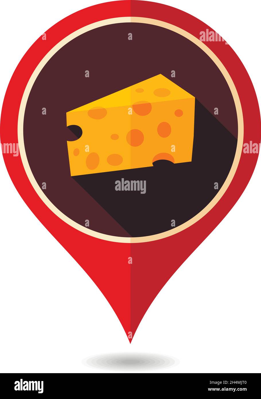 Piece of cheese pin map icon. Farm animal Map pointer. Map marker ...