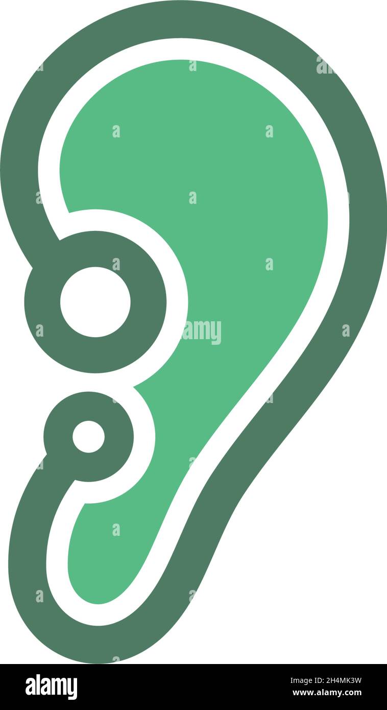 Ears logo icon flat design template vector Stock Vector