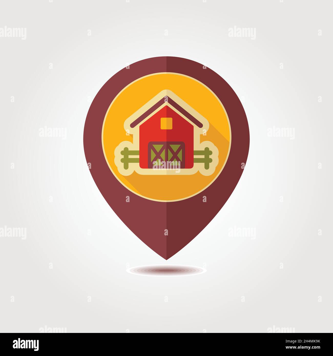 Barn pin map icon. Farm animal Map pointer. Map marker. Graph symbol ...