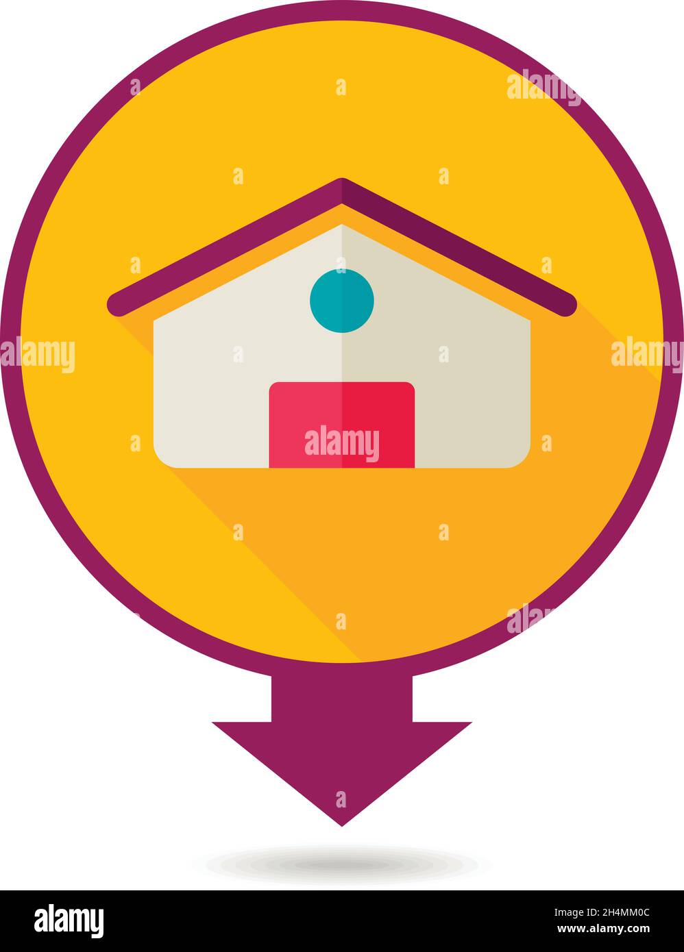 Barn pin map icon. Farm animal Map pointer. Map marker. Graph symbol ...