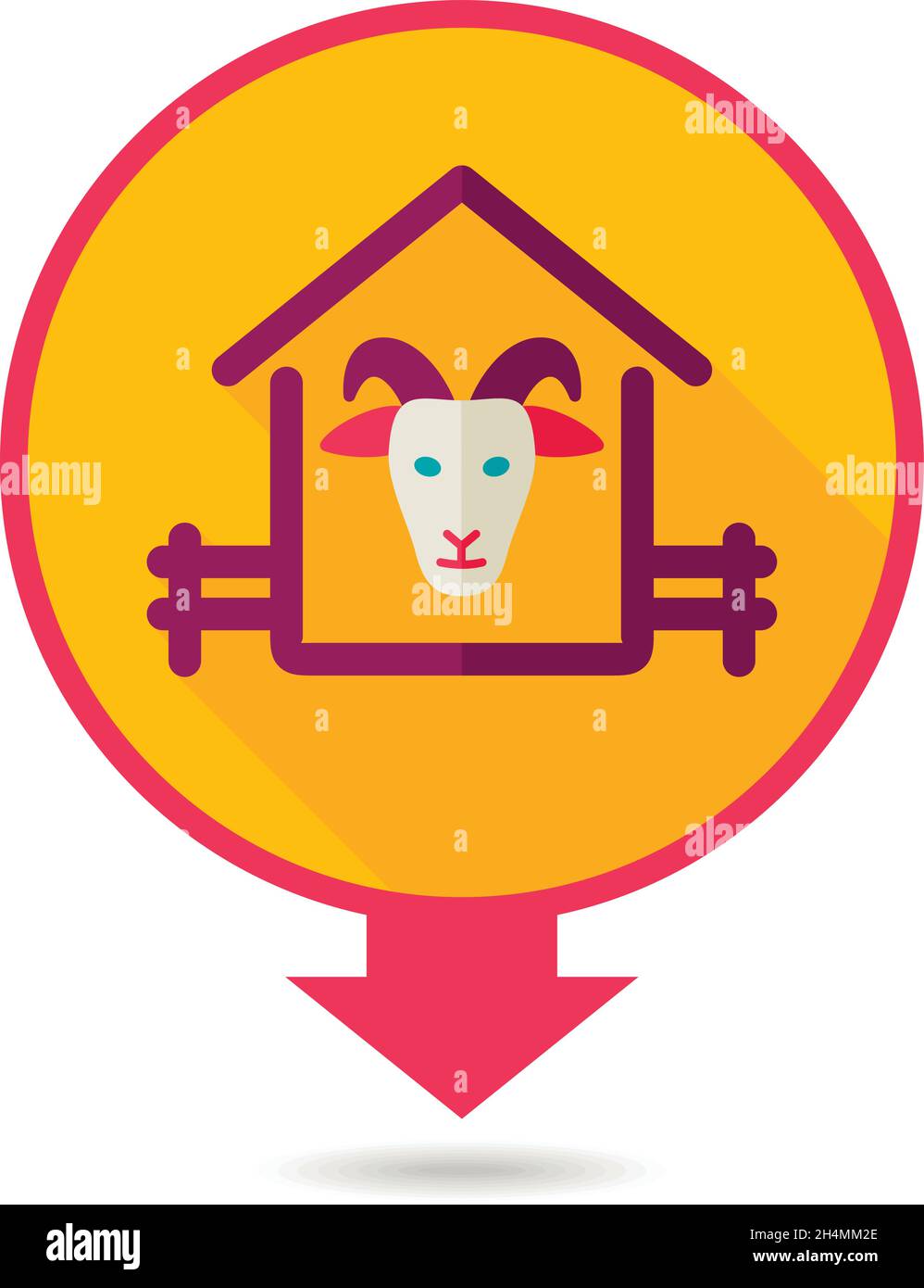 Goat house pin map icon. Farm animal Map pointer. Map marker. Graph ...