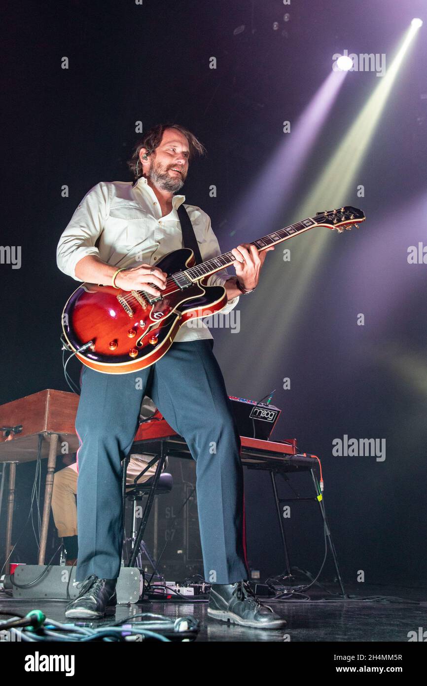 Brian Aubert of Silversun Pickups at The Sylvee on November 2, 2021, in