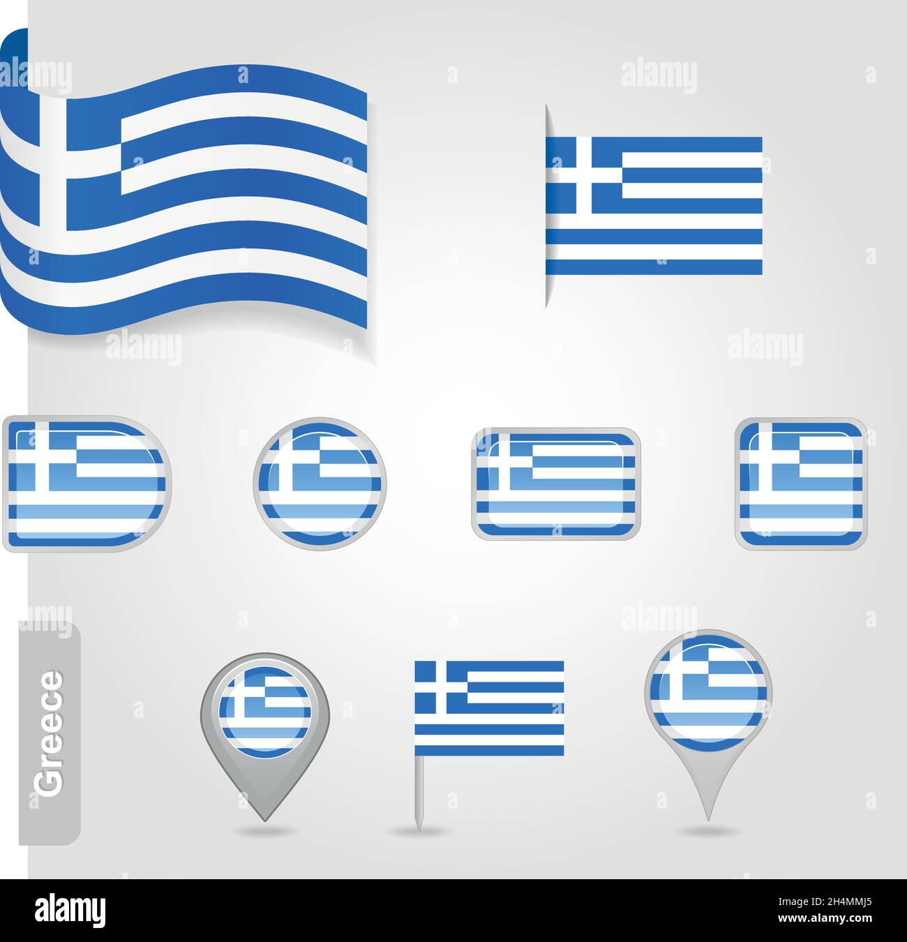 Flag Of Greece Vector Set Eps 10 Stock Vector Image & Art - Alamy