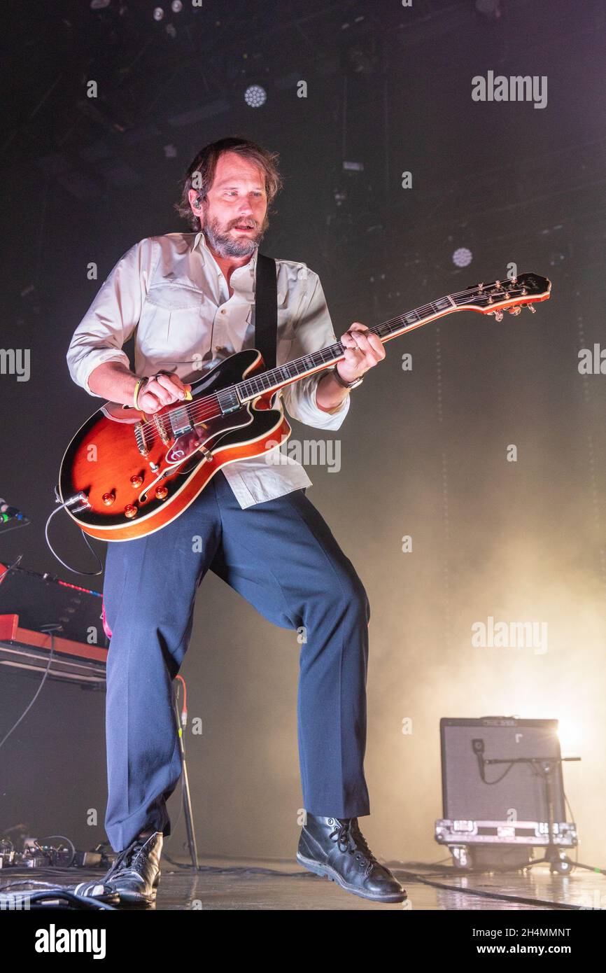 Brian Aubert of Silversun Pickups at The Sylvee on November 2, 2021, in