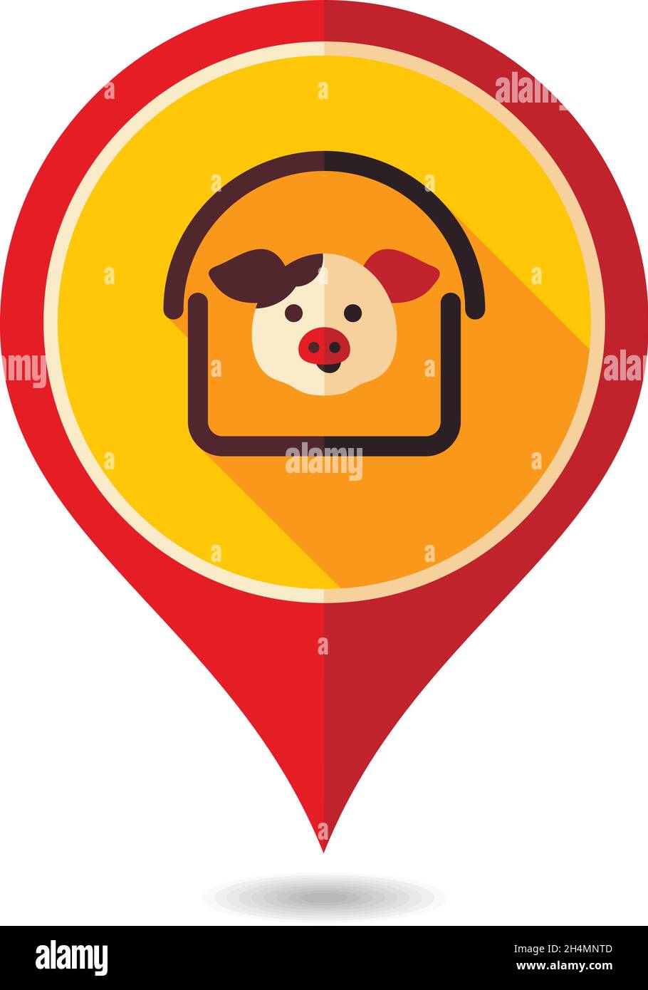 Pigsty pin map icon. Farm animal Map pointer. Map marker. Graph symbol ...