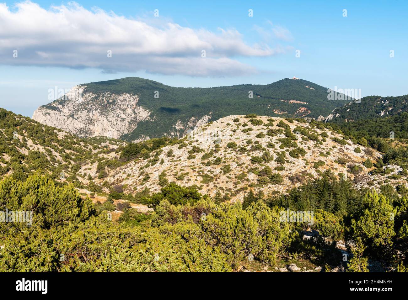 Mountainous landscape in Spil Dagi National Park in Manisa province of Turkey. Stock Photo