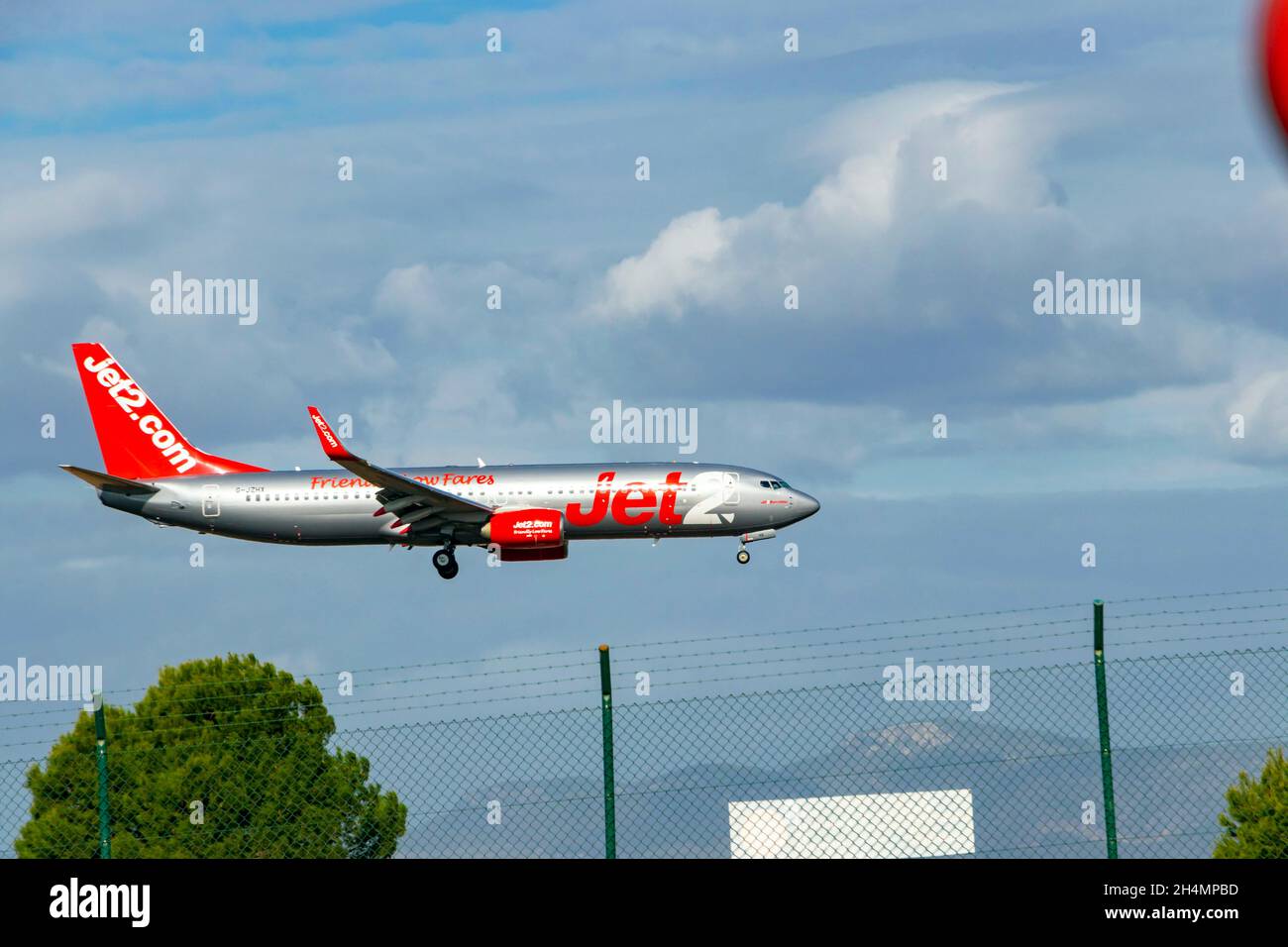 jet2 holiday flight jet aircraft landing at Palma Mallorca Airport