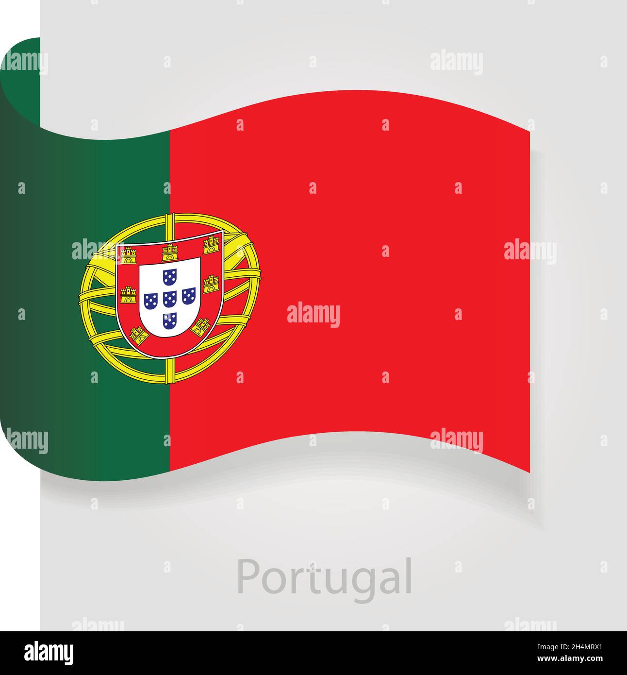 Portugal flag, isolated vector illustration eps 10 Stock Vector
