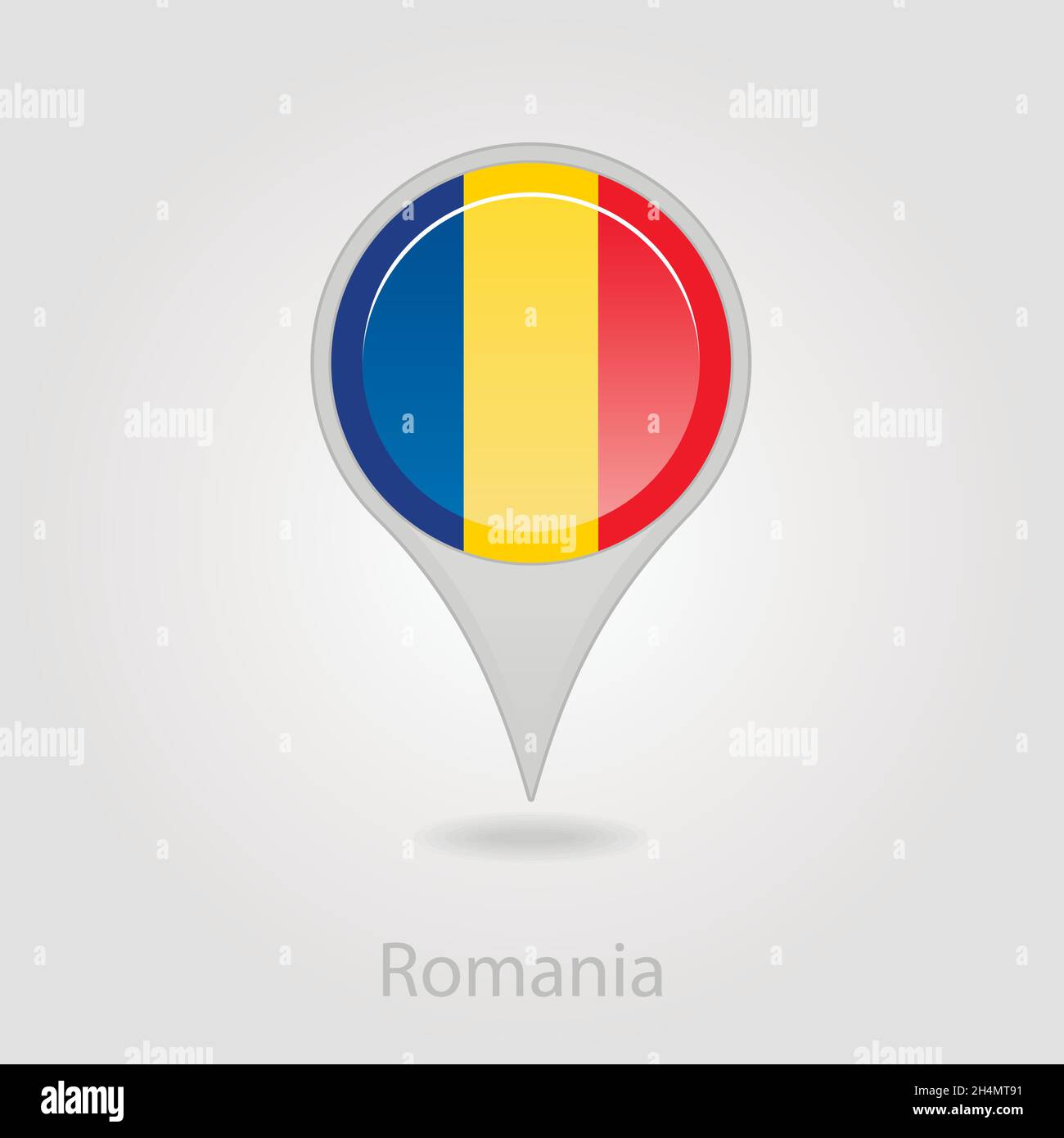 Romanian flag pin map icon, isolated vector illustration eps 10 Stock ...