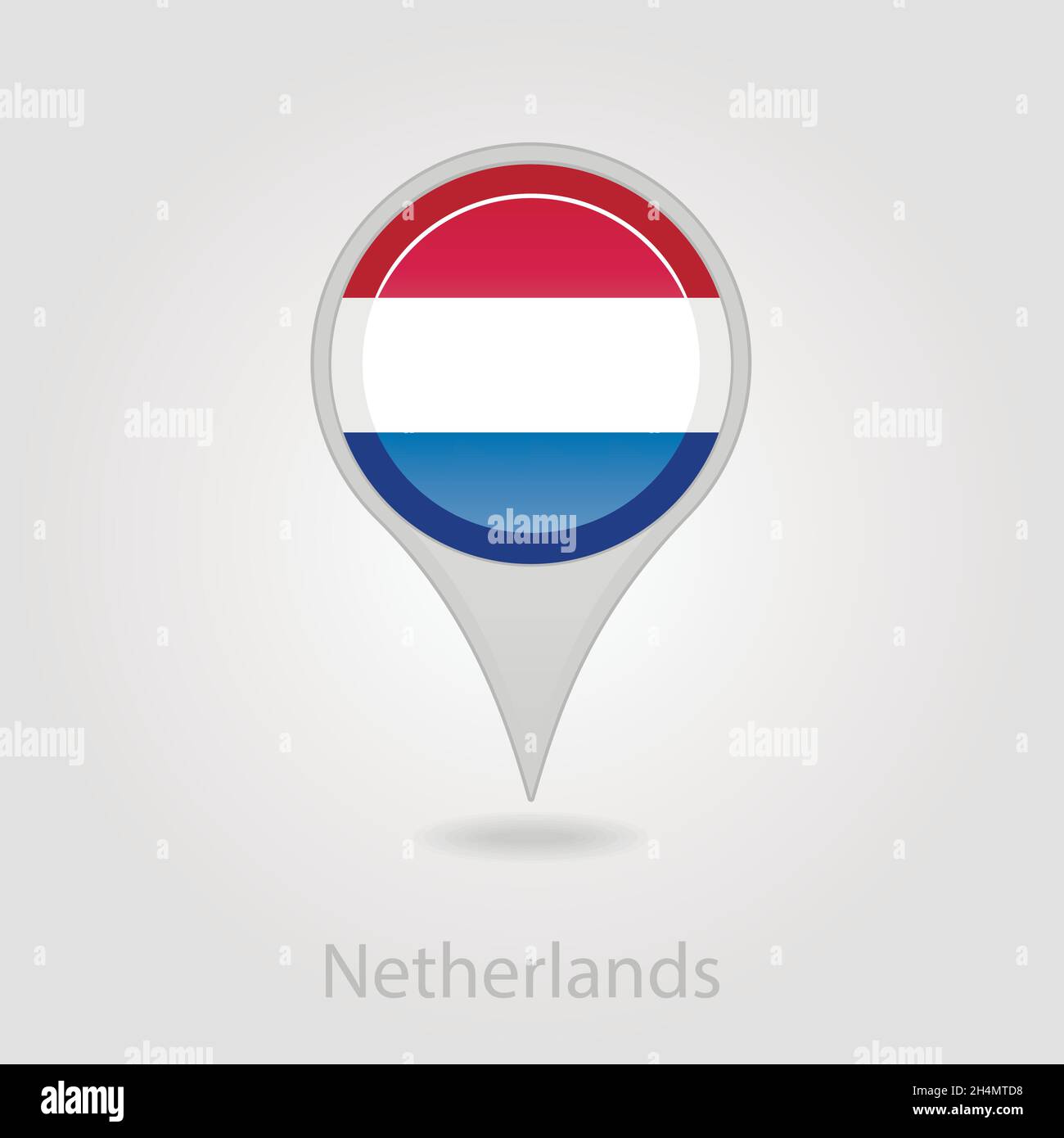 Netherlands flag pin map icon, isolated vector illustration eps 10 Stock Vector