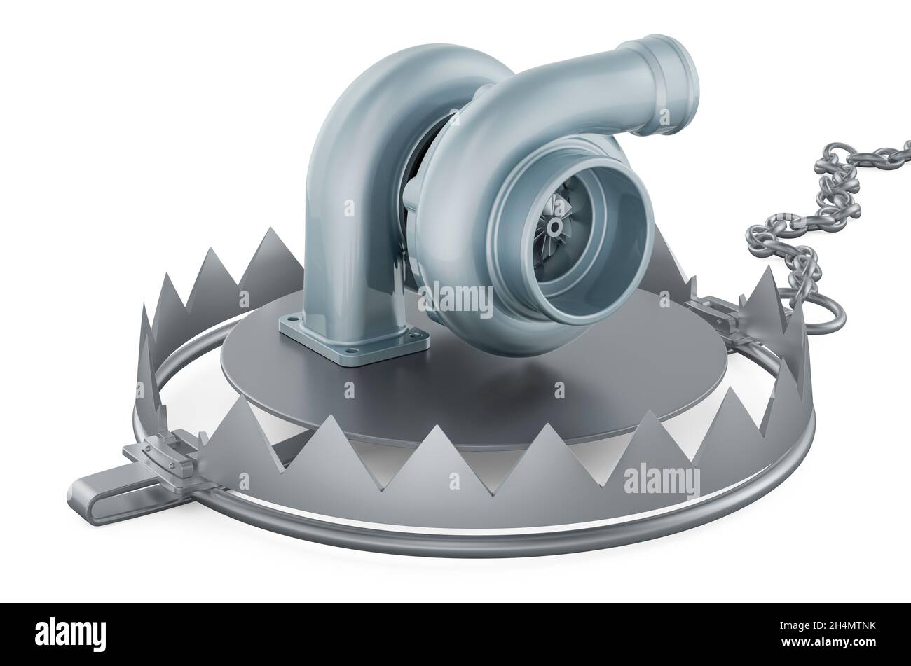 Bear trap with turbocharger, 3D rendering isolated on white background ...