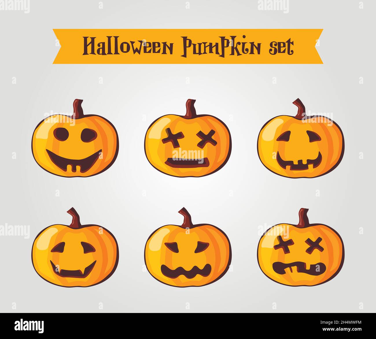 Halloween pumpkins icon set, vector illustration eps 10 Stock Vector